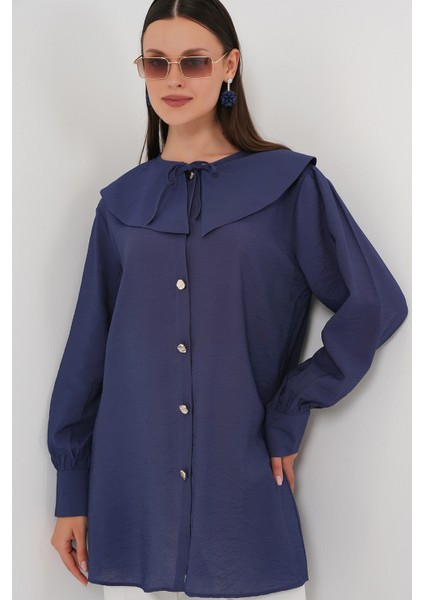 Kadın Bebe Yaka Uzun Tunik 5967 - Indigo fırsatları