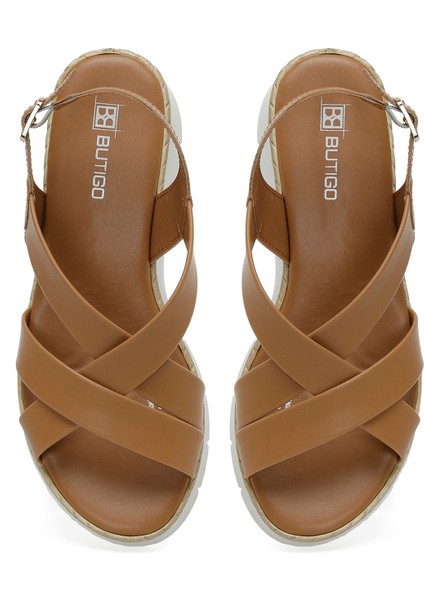 25S-503 5fx Camel Kadın Dolgu Topuk Sandalet