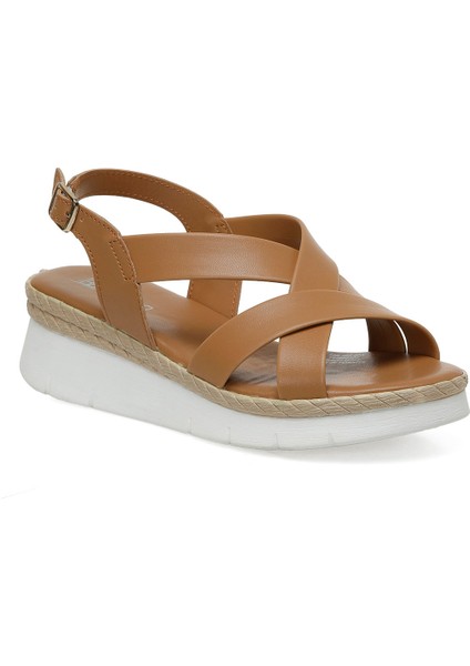 25S-503 5fx Camel Kadın Dolgu Topuk Sandalet