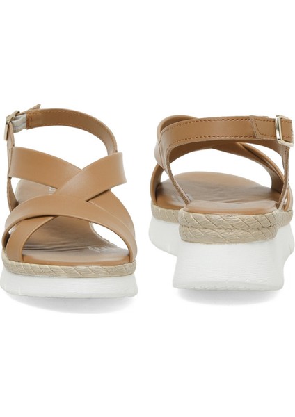 25S-503 5fx Camel Kadın Dolgu Topuk Sandalet
