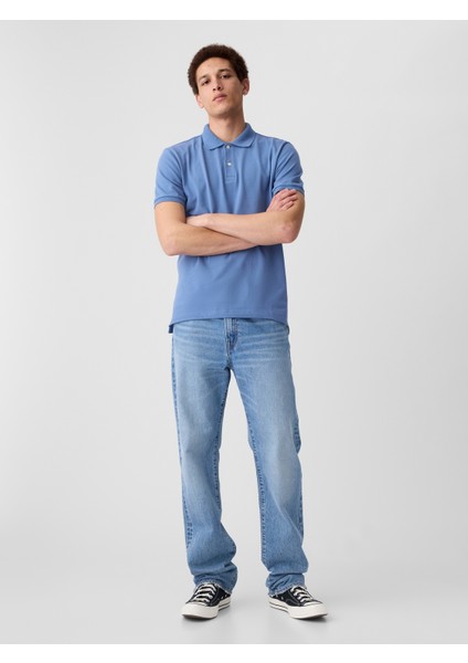 Erkek Mavi Pique Polo Yaka T-Shirt modelleri