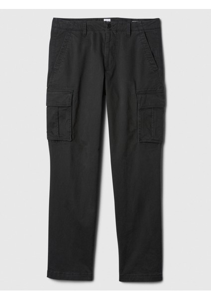 Erkek Siyah GapFlex Straight Kargo Washwell™ Pantolon