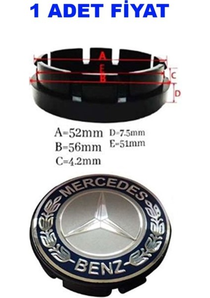 Jant Göbek Arma Mavi 56-52 Mercedes