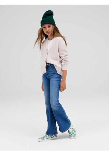 Kız Çocuk Açık Mavi High Rise '70S Flare Jean Pantolon fırsatları