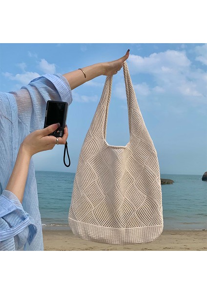 Desenli Örgü Çanta Kadın Plaj Çantası (Yurt Dışından) fiyatları