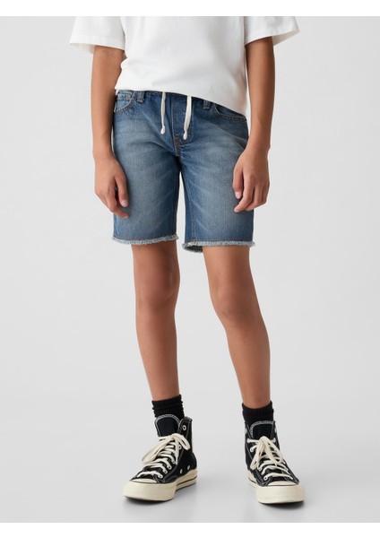 Erkek Çocuk Mavi Slim Denim Pull-On Şort