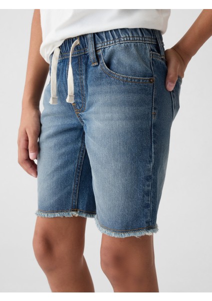 Erkek Çocuk Mavi Slim Denim Pull-On Şort