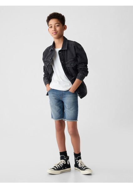 Erkek Çocuk Mavi Slim Denim Pull-On Şort