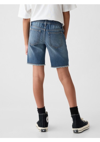 Erkek Çocuk Mavi Slim Denim Pull-On Şort