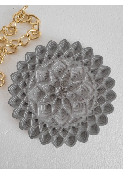 Beyaz Beton Mandala Esinli Bardak Altığı Nihale