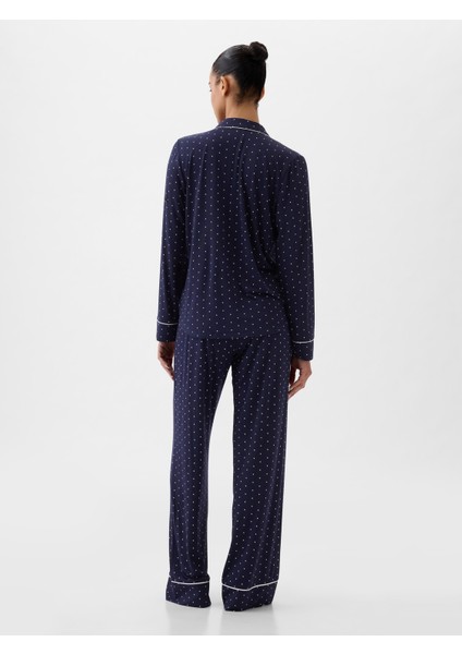 Kadın Lacivert Modal Pijama Üstü