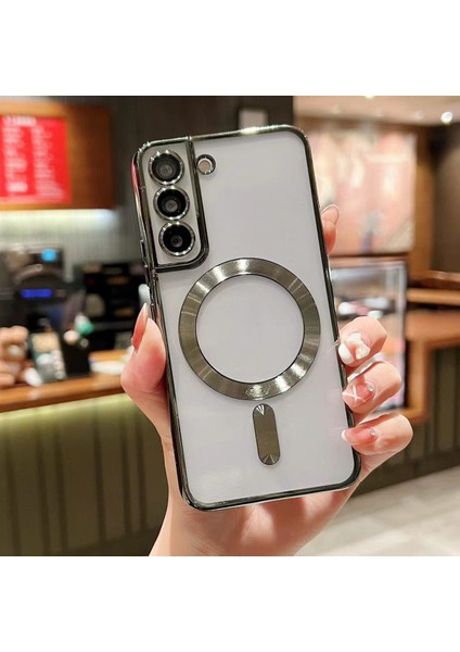 Samsung Galaxy S21 Fe Kılıf Kamera Lens Korumalı Renkli Magsafe Şeffaf Silikon