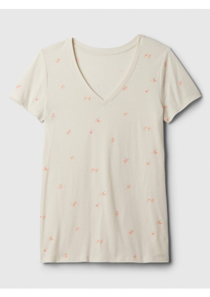 Kadın Kırık Beyaz Favorite V Yaka T-Shirt modelleri
