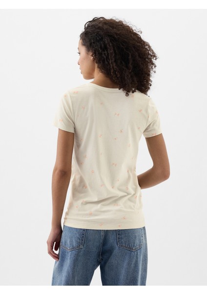 Kadın Kırık Beyaz Favorite V Yaka T-Shirt fırsatları