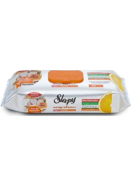 Easy Clean Yüzey Temizlik Mutfak Havlusu -Mendili 50 Yaprak Portakal Yağlı (3lü Set) 150Yaprak