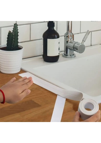 Su Sızdırmaz Banyo Mutfak Lavabo Küvet Izolasyon Şerit Bant,lavabo Kenar Bandı 3.2 mt x 38 mm (4604)