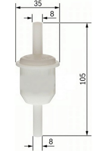 Şeffaf Benzin Ara Filtre Küçük Tip Üniversal Dpmah