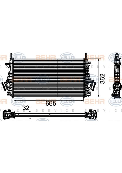 8ML376746-481 Turbo Radyatörü Intercooler Insignia 1.6t-2.0t-2.8 V6-2.0 Cdti 08 665X362X32 Dpmah
