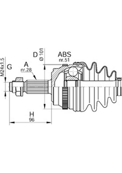 Aks Kafasi Diş Master Ii 1.9dci-2.2dci-2.5dci-2.8dti-Movano 2.2dti-2.8 Dti 02 Büyük Kafa 607453 Dpmah