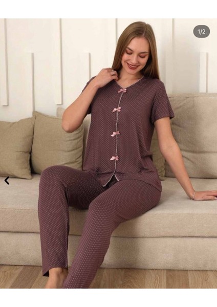 Puantiyeli Kısa Kollu Pijama Takımı