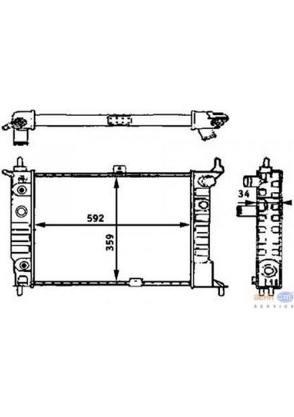 Radyatör Astra F 1.4-1.6-1.8-2.0 (Ac+Otom) (592X359X34) Dpmah