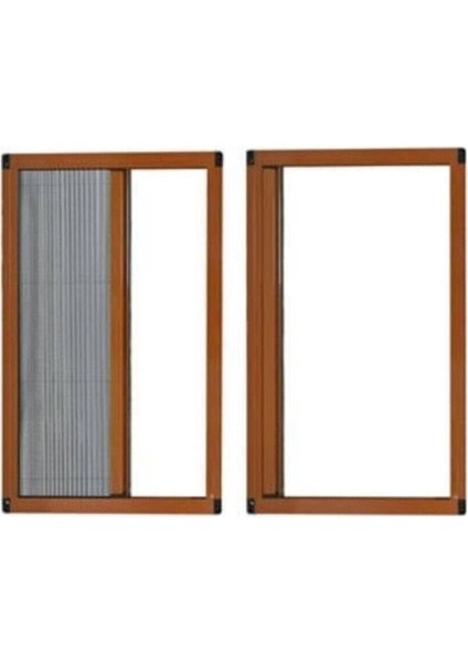 Plise Pileli Sineklik -(EN:100 cm x 207CM)- Kapı Sineklik Sürgülü Sineklik Koyu Kahve