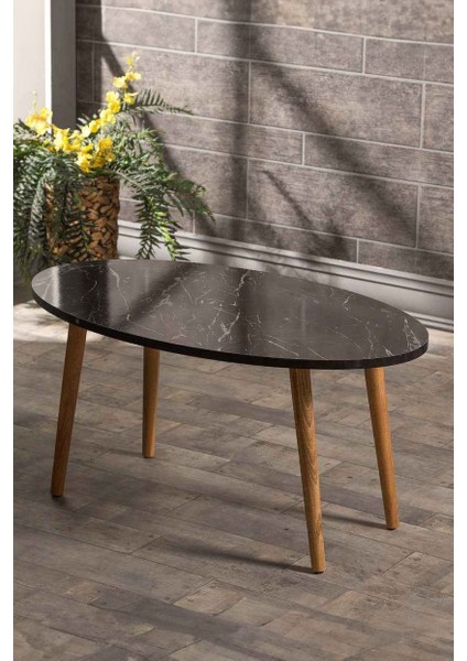 Ahşap Torna Elips Orta Sehpa