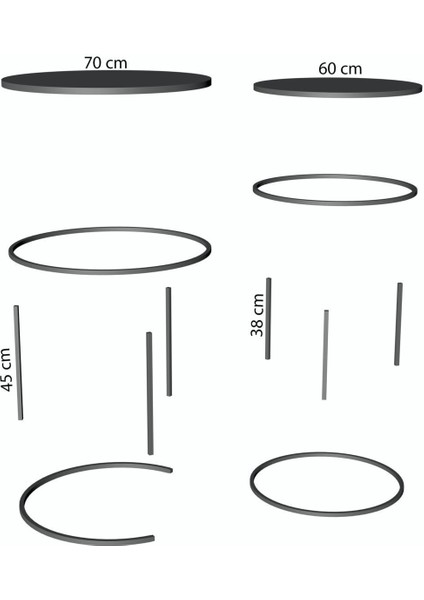 Orta Sehpa Ikili Lüx Specıal Gold Ceviz indirimleri