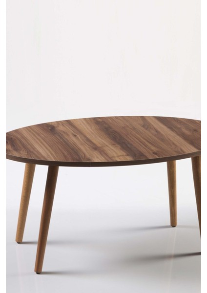 Orta Sehpa Ahşap Torna Ayak Elips Ceviz modelleri