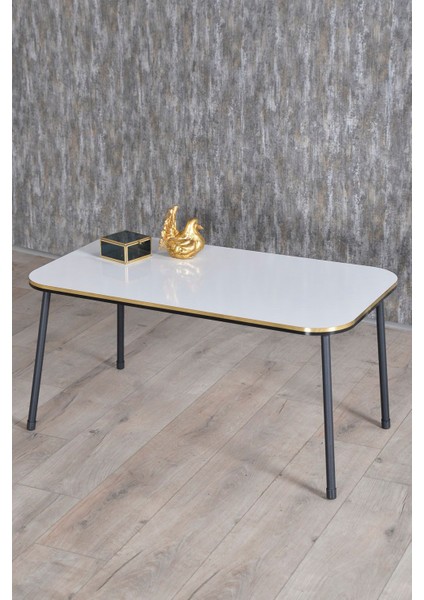 Orta Sehpa Kr Siyah Metal Ayak Çift Altın Beyaz