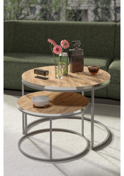 Orta Sehpa Ikili Lüx Specıal Gümüş Ceviz