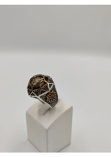 Sultan Serisi Gravür Bezeme Ayasofya Motifli Zorbey 925 Ayar 24 mm Erkek Gümüş Yüzük modelleri