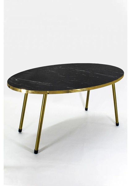 Orta Sehpa Elips Gold Metal Ayak Bendir Gold