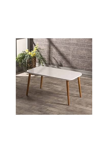 Orta Sehpa Kr Ahşap Torna Ayak Beyaz