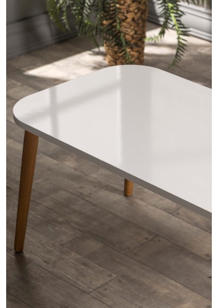 Orta Sehpa Kr Ahşap Torna Ayak Beyaz modelleri