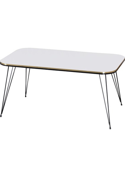 Orta Sehpa Kr Siyah Tel Ayak Çift Altın Beyaz