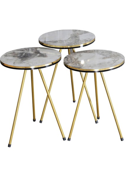 Orta Sehpa Elips Çift Gold Beyaz Tel Ayak fiyatları