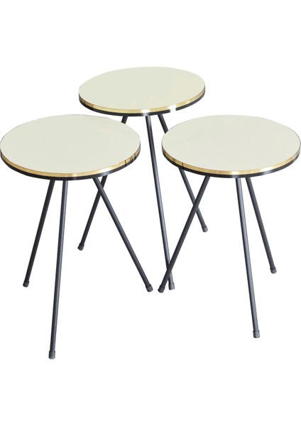 Orta Sehpa Krem Elips Metal Ayak Gold fiyatları