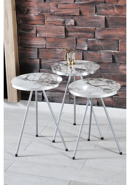 Orta Sehpa Gümüş Elips Siyah Metal Ayak fiyatları