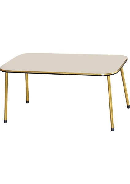 Orta Sehpa Krem Metal Ayak Kr Çift Gold