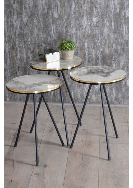 Orta Sehpa Kr Siyah Tel Ayak Çift Altın Efes fiyatları