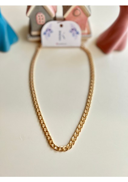 Unisex Kalın Gold Zincir Kolye – Modern & Şık Ipekish Tasarımı fiyatları