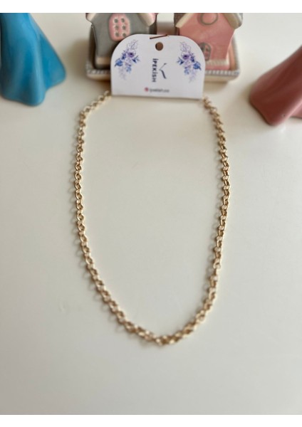 Unisex, Ince Gold Zincir Kolye - Minimal ve Şık Ipekish Tasarım