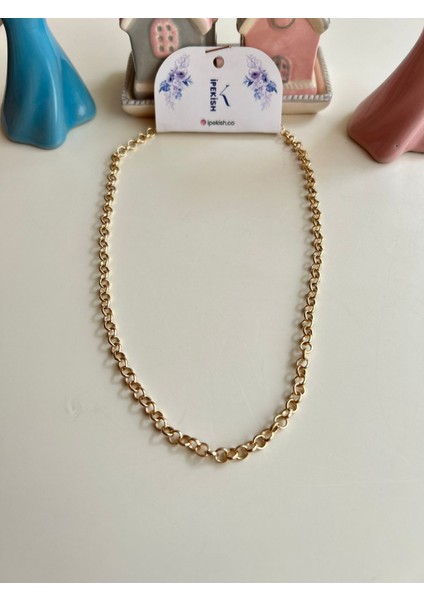 Unisex, Ince Gold Zincir Kolye - Minimal ve Şık Ipekish Tasarım modelleri