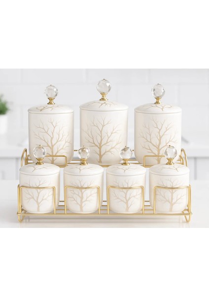 Autumn 7' Li Porselen Baharat Takımı