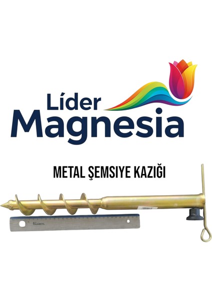 Plaj & Bahçe 40+4 cm Metal Şemsiye Kazığı Sarı 44 cm