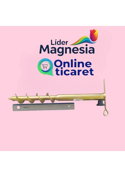 Plaj & Bahçe 40+4 cm Metal Şemsiye Kazığı Sarı 44 cm