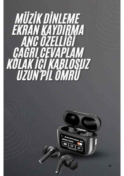 Kulak Içi Bluetooth Kulaklık Ekranlı Müzik Dinleme Çağrı Cevaplama Siyah fiyatları