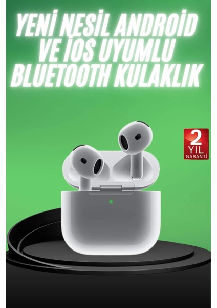 Yeni Nesil Bluetooth Kulaklık Beyaz Çağrı Cevaplayabilen Kablosuz