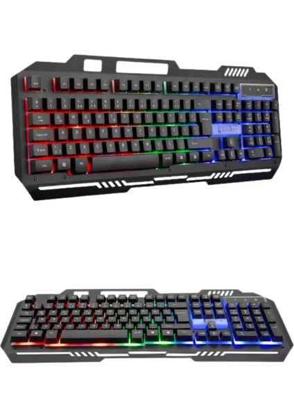 Rgb Işıklı Gaming Oyuncu Klavye Q Klavye Mouse Hediyeli